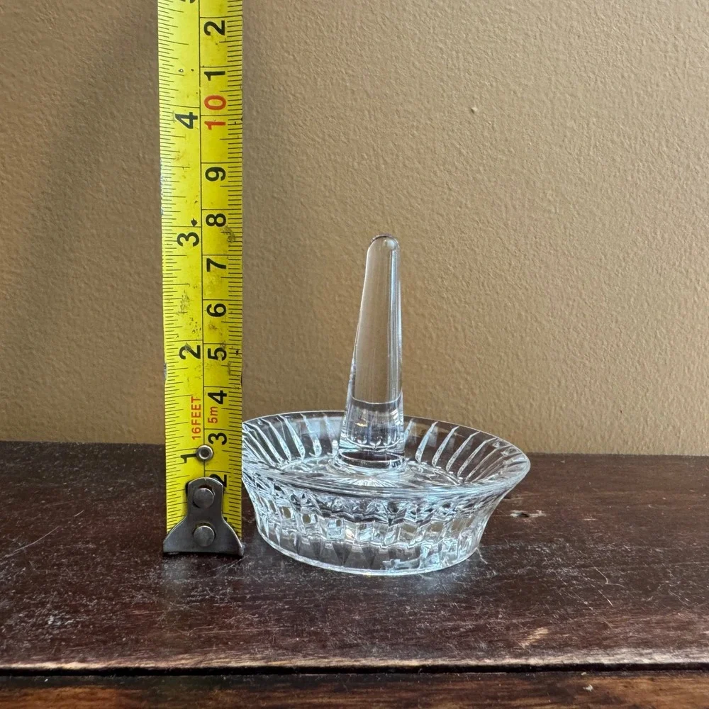 Crystal Ring Holder Dish‎ Clear Glass Jewelry Display Organizer Vanity Decor